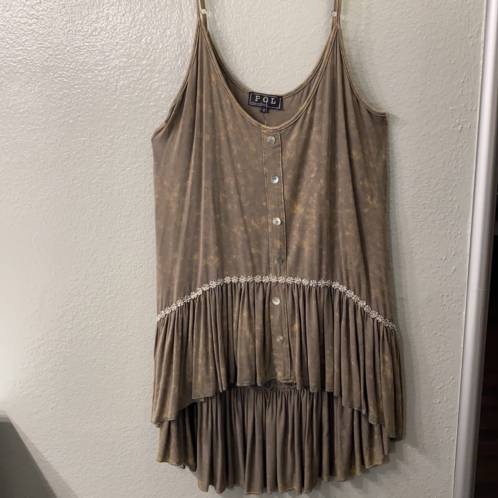 Irene’s Story Olive Tiedye Button Tunic